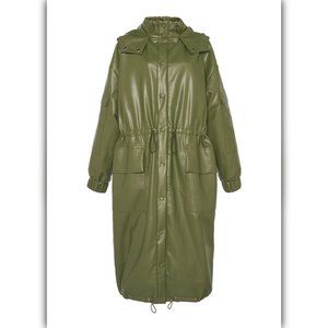 mint Aeron MOSS Women's Delilah Faux Leather Long Jacket S
